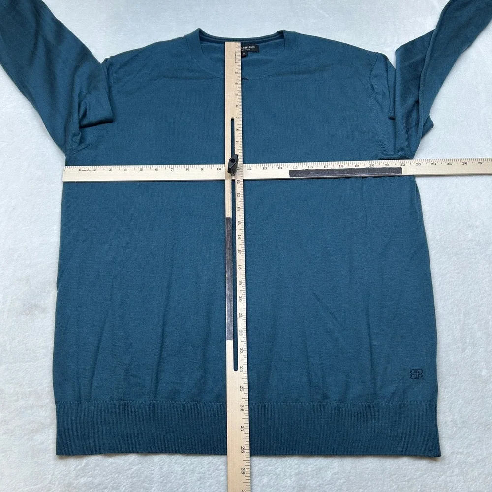Banana Republic Sweater Mens‎ XL Crew Neck Long Sleeve Knit Pullover Teal 7619